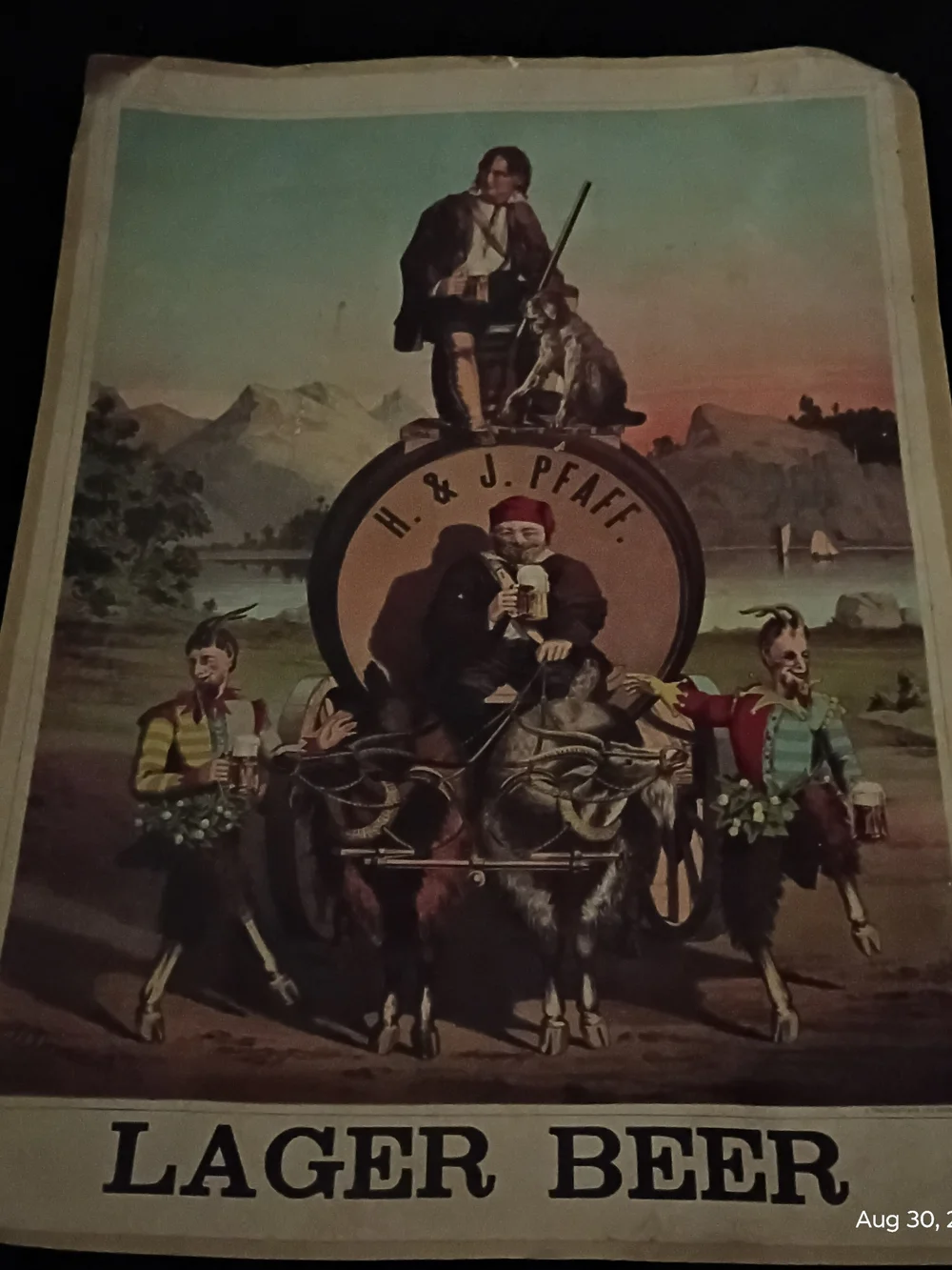 H. & J. Pfaff Lager Beer Vintage Poster - Multi-Color